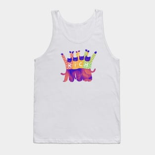 The four COOL blue cats celebrate having a RICH life Tank Top